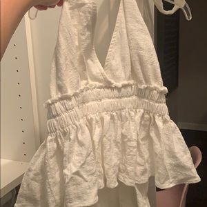 White Peplum Halter. BRAND NEW.  FLASH SALE 70%OFF